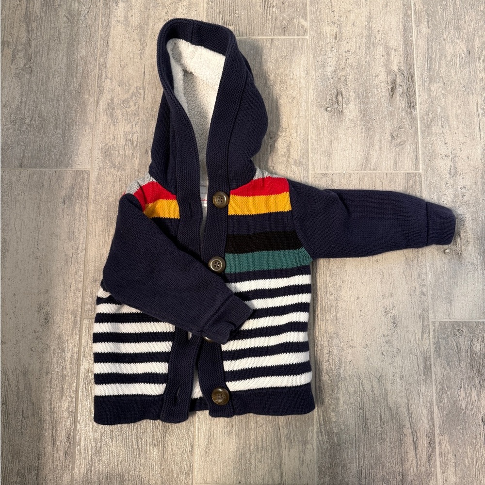 Hanna Andersson Sherpa lines Striped Hood for Kids